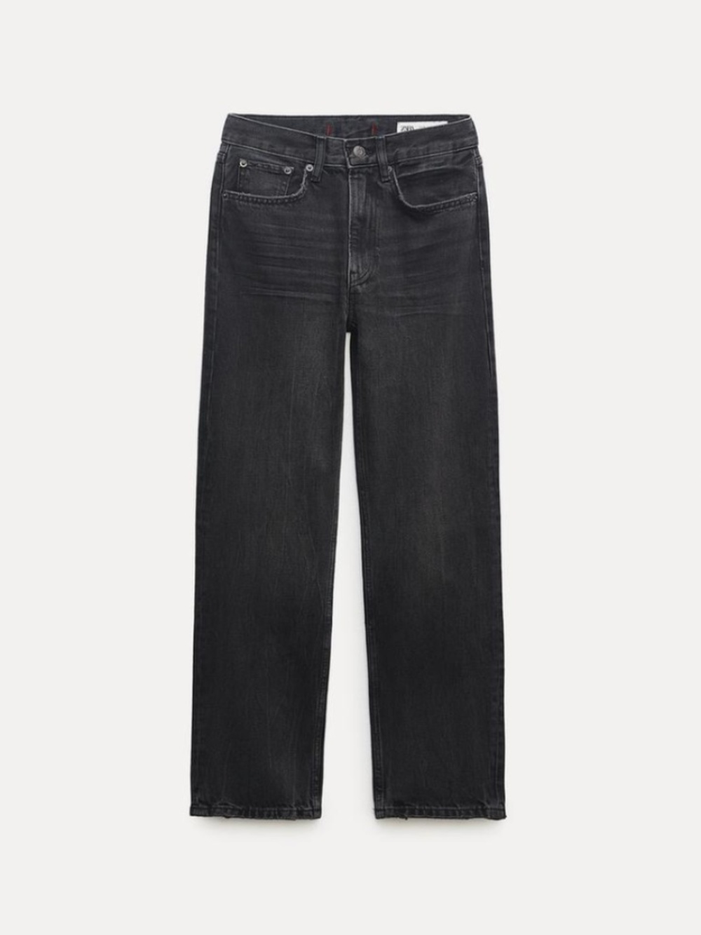 Zara Straight Cut ZW Collection Mid Rise Cropped Jeans